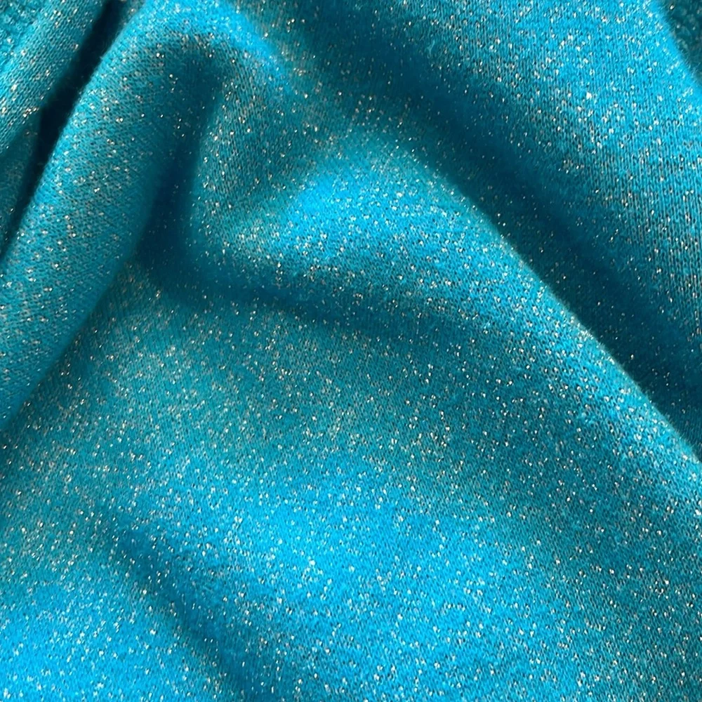 J. America Women's Teal Sparkle Hoodie Sweatshirt‎ Large